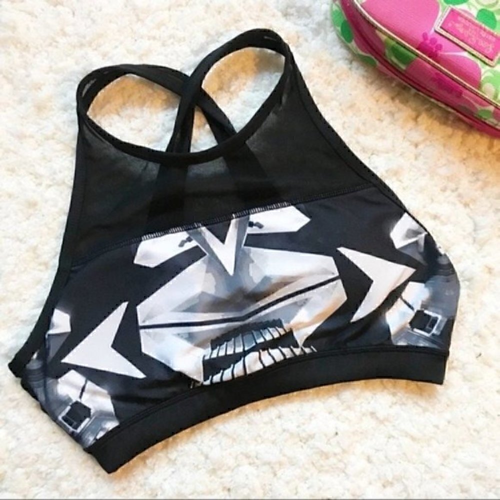 KYODAN MESH BLACK AND WHITE Geometric Sports Bra S
